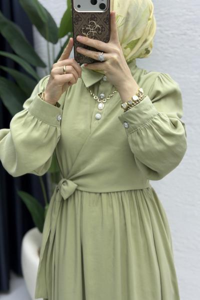 Sadem Elbise Tesettür Giyim  Çağla Yeşil