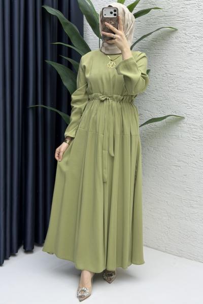Selvi Elbise Tesettür Giyim  Açık Haki