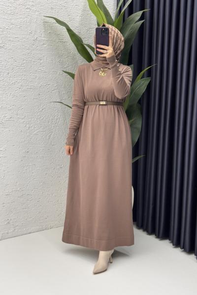 Sermin Elbise Tesettür Giyim  Vizon