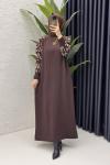 Serra Elbise Tesettür Giyim Acı Kahve