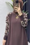 Serra Elbise Tesettür Giyim Acı Kahve