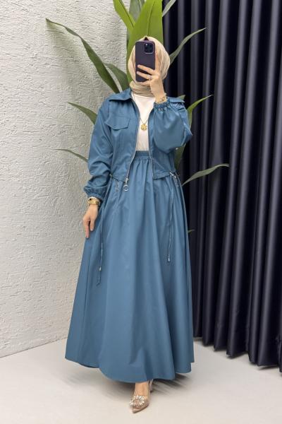 Tuana Takım Tesettür Giyim Petrol Mavisi