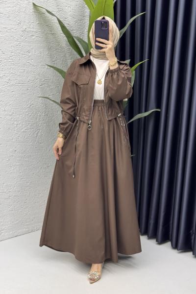 Tuana Takım Tesettür Giyim Kahverengi