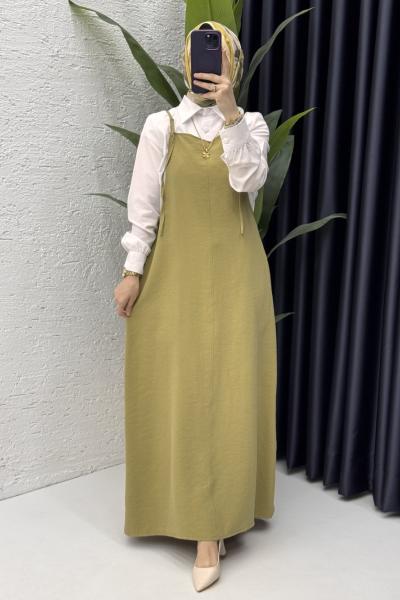 Yağmur Jile Tesettür Giyim  Yağ Yeşili