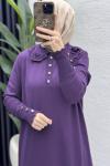 Yasmin Elbise Tesettür Giyim  Mor