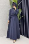 Yüsra Elbise Tesettür Giyim  Lacivert