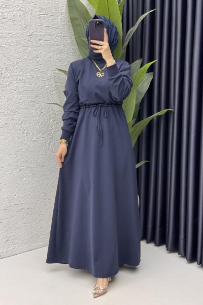 Yüsra Elbise Tesettür Giyim  Lacivert