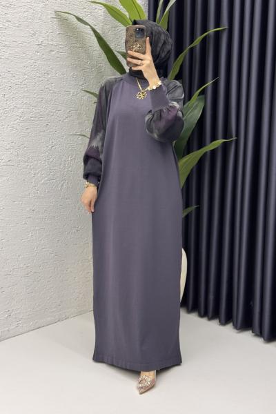 Zerine Elbise Tesettür Giyim  Füme