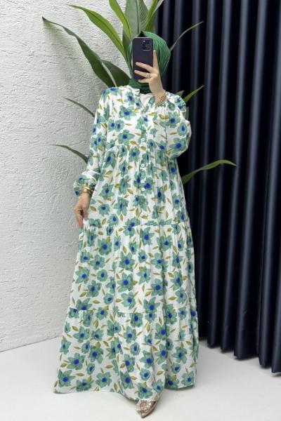 Zerrin Elbise Tesettür Giyim Yeşil