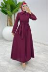 Bordo Premıum Nagihan Elbise Tesettür Giyim