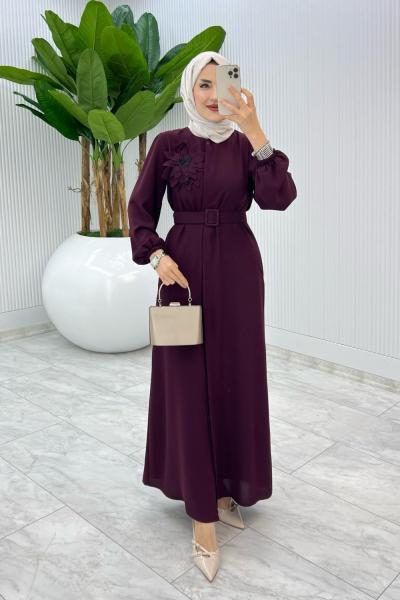 Bordo Premium Yasemin Ferace Tesettür Giyim