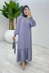 Gri Açelya Elbise Tesettür Giyim
