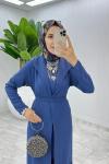İndigo Premium Üçlü Derin Takım Tesettür Giyim