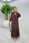 Kahve Açelya Elbise Tesettür Giyim