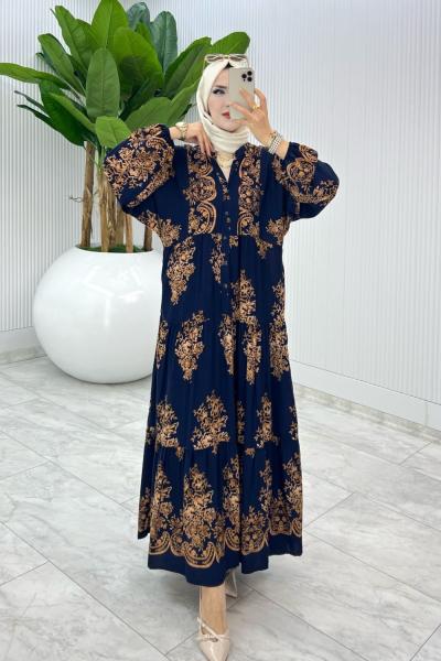 Lacivert Bahar Elbise Tesettür Giyim