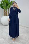 Lacivert Premium Diva Elbise Tesettür Giyim