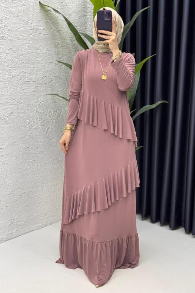 Mürdüm Duru Elbise Tesettür Giyim