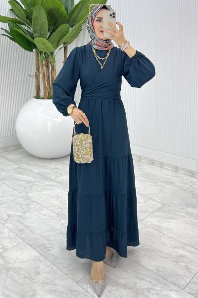 Petrol Premıum Leha Elbise Tesettür Giyim