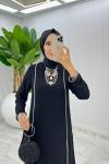 Siyah Premium İkili İmren Takım Tesettür Giyim