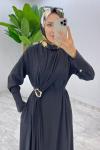 Siyah Premium Destan Elbise Tesettür Giyim