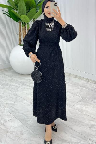 Siyah Vira Elbise Tesettür Giyim