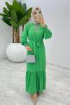 Yeşil Açelya Elbise Tesettür Giyim
