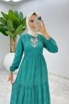 Yeşil Jasmin Brode Elbise Tesettür Giyim