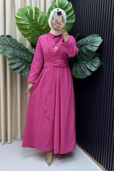 Buğlem elbise Fuşya