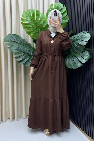 Dilara elbise Kahverengi