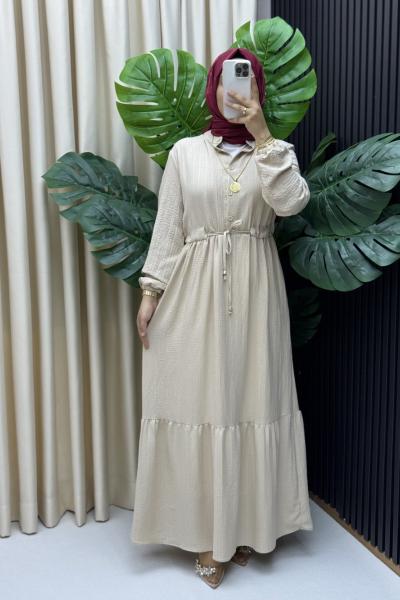 Dilara elbise Taş Rengi