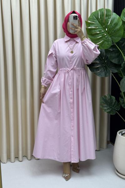 Hatice elbise Pembe