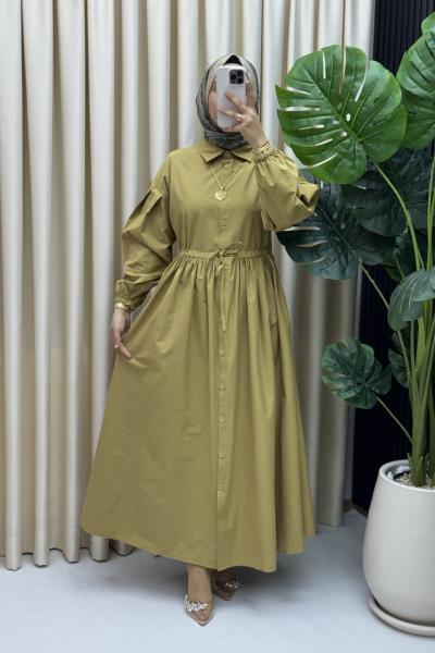 Hatice elbise Yağ Yeşili