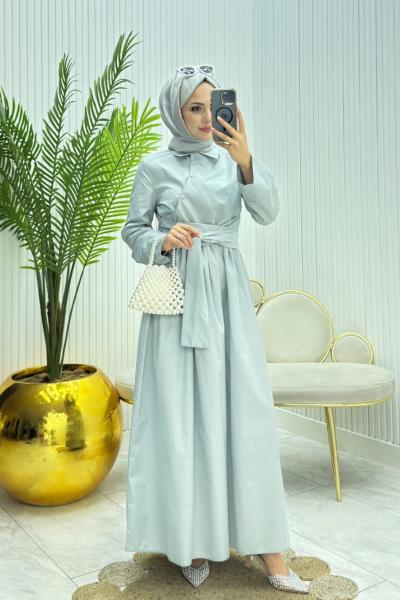 Duha Tesettür Elbise Mint  Mint Yeşili