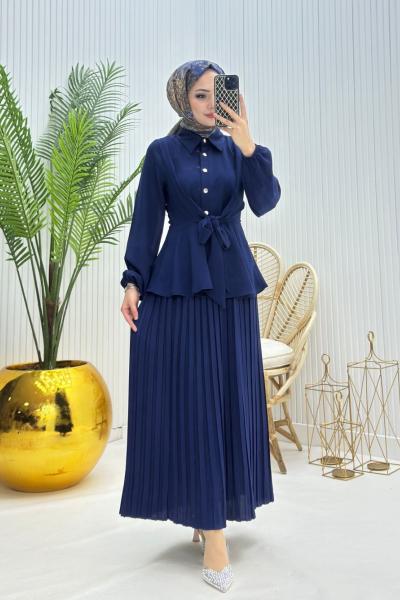 Lal Tesettür Takım Lacivert  Lacivert