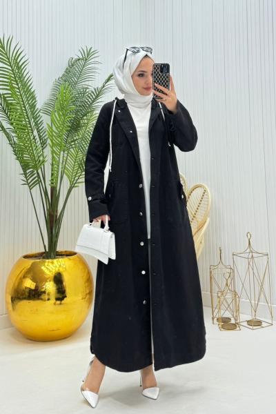 Mahinur Tesettür Kot Kap Siyah Siyah