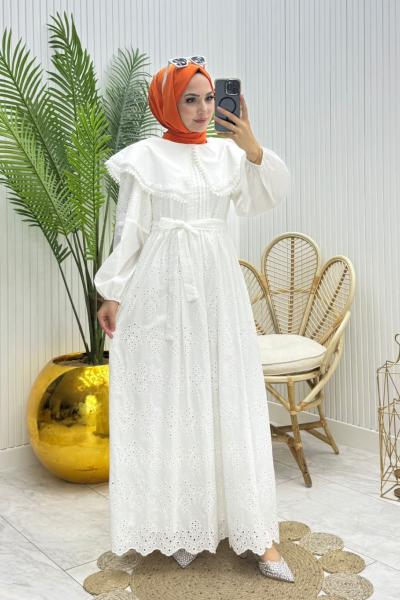 Paris Elbise Beyaz Beyaz