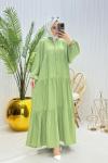 Pinky Tesettür Elbise Yeşil Yeşil