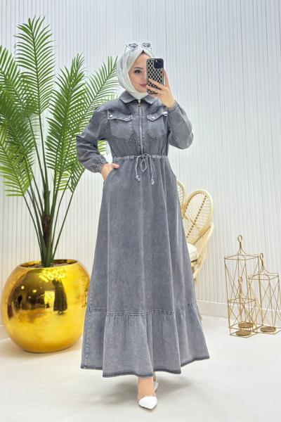 Zehra Tesettür Elbise Siyah Siyah