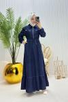Zehra Tesettür Elbise Lacivert Lacivert